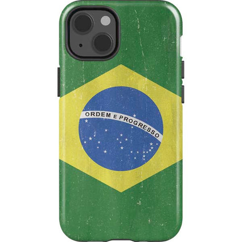 Brazil Flag Distressed iPhone 15 Impact Case